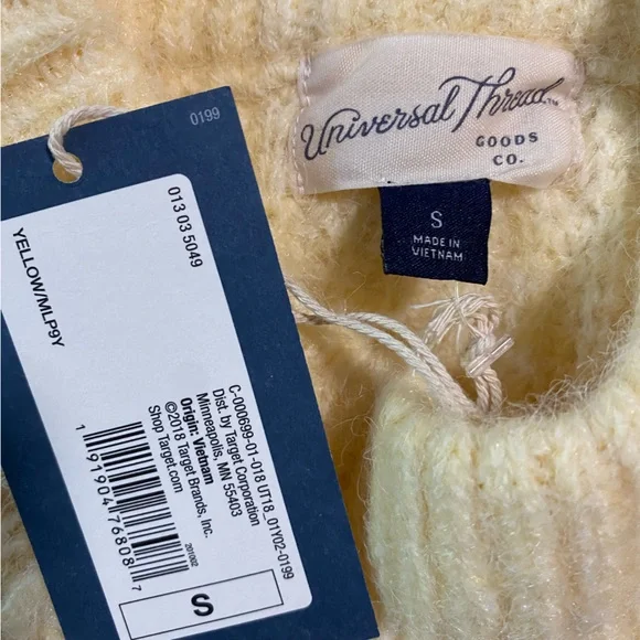 NWT Universal Thread Yellow Sweater Small - Picture 4 of 5